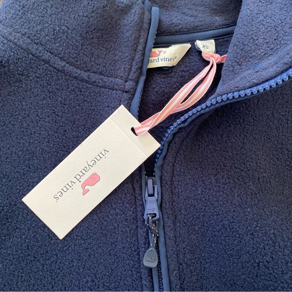 NWT Women’s Vineyard Vines Navy Half-Zip Fleece Sweater - Picture 2 of 5